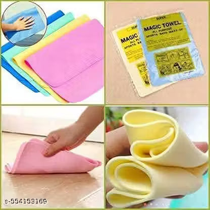Miko Microfiber Magic Drying Towel Pack of 3 | Multipurpose Reusable Cleaning Cloth for Kitchen & Glass