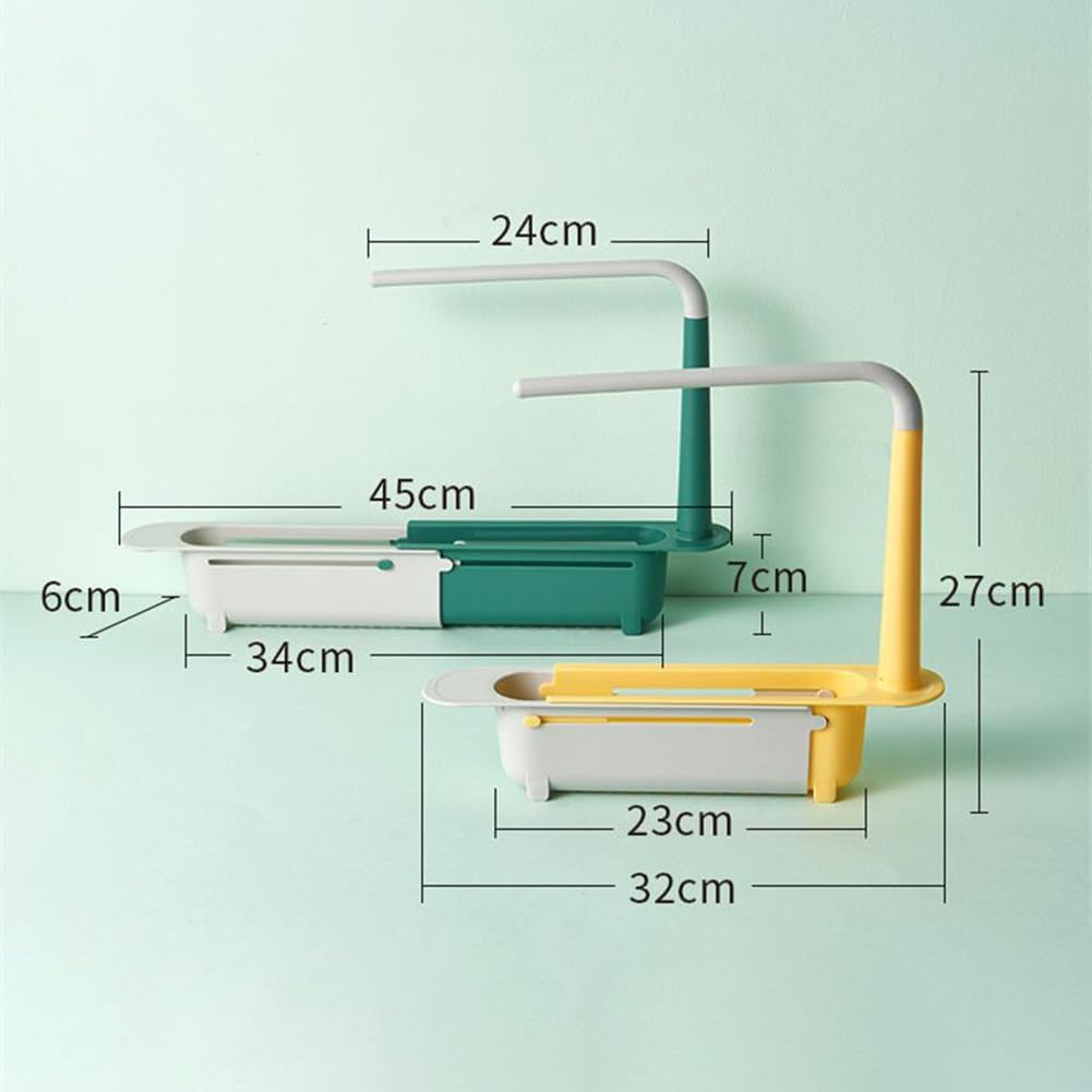 Plastic Long Sink Shelf | Expandable Kitchen Drying Basket Rack