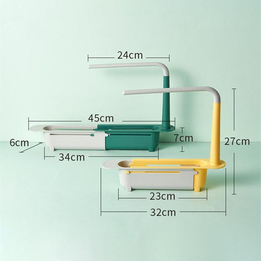 Plastic Long Sink Shelf | Expandable Kitchen Drying Basket Rack