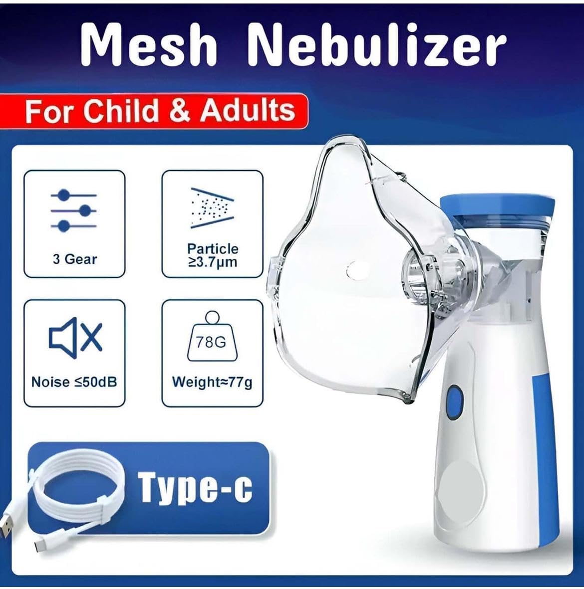 Portable Mesh Nebulizer for Steam Inhalation