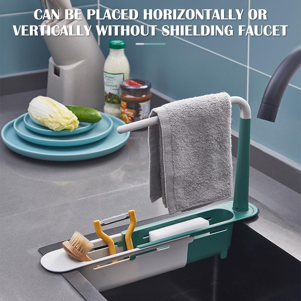 Plastic Long Sink Shelf | Expandable Kitchen Drying Basket Rack