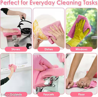 Cleaning Cloths 20 Pcs | Microfiber Kitchen Towels | Reusable Non-Scratch Multipurpose Wipes